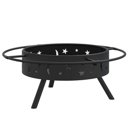 Feuerschale mit Schürhaken 70 cm XXL Stahl
