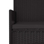 Gartenbank 2-Sitzer mit Kissen Schwarz Poly Rattan