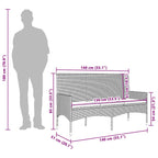 Gartenbank 3-Sitzer mit Kissen Braun Poly Rattan