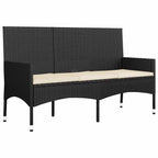 4-tlg. Garten-Lounge-Set mit Kissen Schwarz Poly Rattan