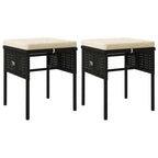 6-tlg. Garten-Lounge-Set mit Kissen Schwarz Poly Rattan