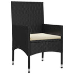 6-tlg. Garten-Lounge-Set mit Kissen Schwarz Poly Rattan