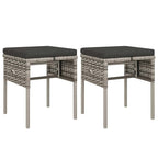6-tlg. Garten-Lounge-Set mit Kissen Grau Poly Rattan