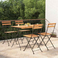 5-tlg. Bistro-Set Klappbar Massivholz Akazie und Stahl
