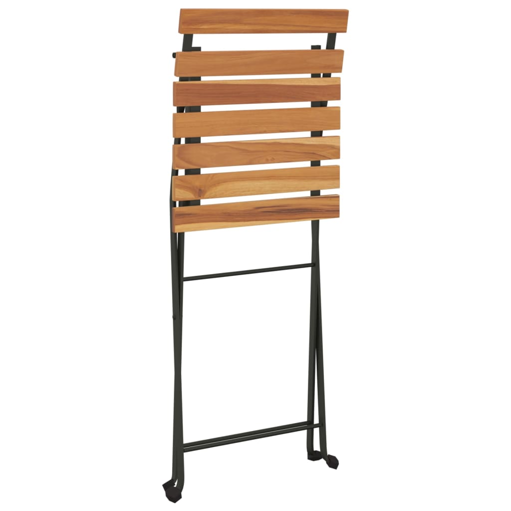 Bistrostühle 6 Stk. Klappbar Massivholz Teak und Stahl