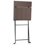 Bistrostühle 8 Stk. Klappbar Braun Poly Rattan und Stahl