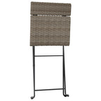 Bistrostühle 4 Stk. Klappbar Grau Poly Rattan und Stahl