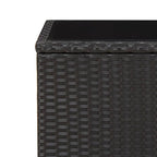 Beistelltisch mit Glasplatte Schwarz Poly Rattan & Hartglas