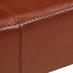 Sitzbank Turnbock Braun 110 cm Echtleder und Massivholz Mango