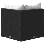 Garten-Ecksofas mit Kissen 2 Stk. Schwarz Poly Rattan