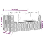 Garten-Ecksofas mit Kissen 2 Stk. Braun Poly Rattan