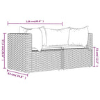 Garten-Ecksofas mit Kissen 2 Stk. Schwarz Poly Rattan