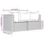Garten-Ecksofas mit Kissen 2 Stk. Schwarz Poly Rattan