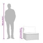 Garten-Mittelsofa mit Kissen Braun Poly Rattan