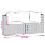 Garten-Ecksofas mit Kissen 2 Stk. Braun Poly Rattan