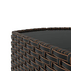 4-tlg. Garten-Lounge-Set mit Kissen Braun Poly Rattan