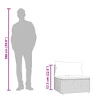 Garten-Mittelsofas mit Kissen 2 Stk. Braun Poly Rattan