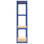 Regale mit 4 Böden 3 Stk. Blau Stahl & Holzwerkstoff