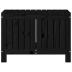 Gartentruhe Schwarz 76x42,5x54 cm Massivholz Kiefer
