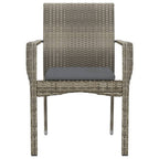 Gartenstühle mit Kissen 4 Stk. Poly Rattan Grau