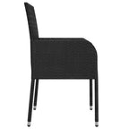 Gartenstühle mit Kissen 2 Stk. Poly Rattan Schwarz