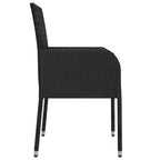 Gartenstühle mit Kissen 4 Stk. Poly Rattan Schwarz