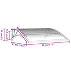Türvordach Schwarz 80x75 cm Polycarbonat