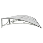 Türvordach Grau 350 x 100 cm Polycarbonat