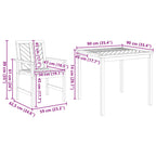 Garten Essgruppe 3 pcs Braun Massivholz Akazie