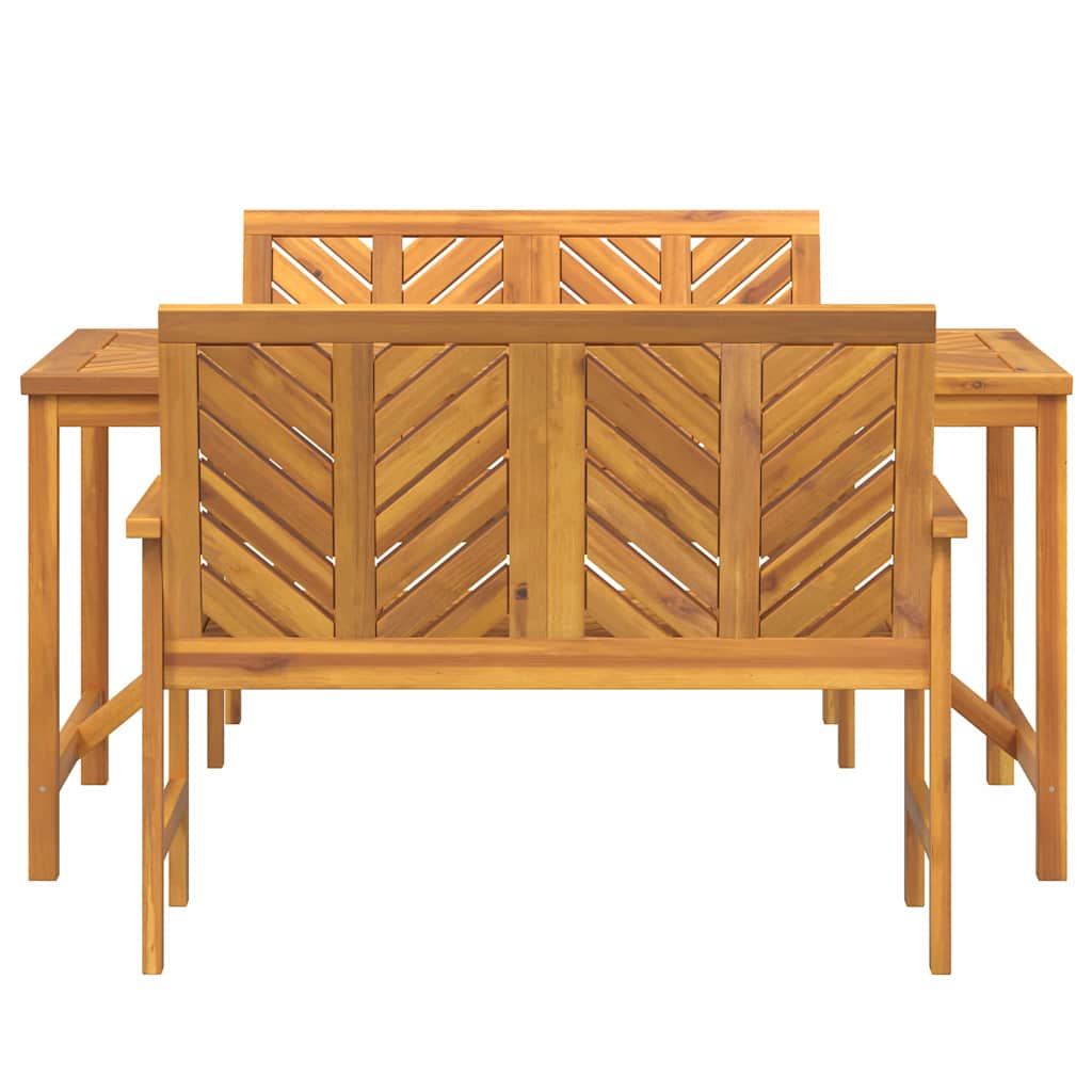 Garten Essgruppe 3 pcs Braun Massivholz Akazie