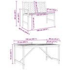 Garten Essgruppe 3 pcs Braun Massivholz Akazie