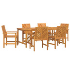 Garten Essgruppe 7 pcs Braun Massivholz Akazie