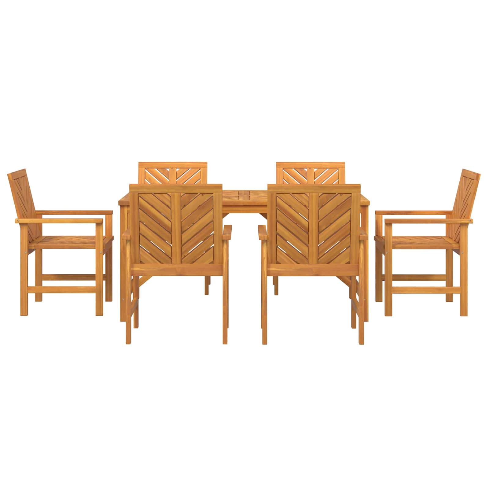 Garten Essgruppe 7 pcs Braun Massivholz Akazie