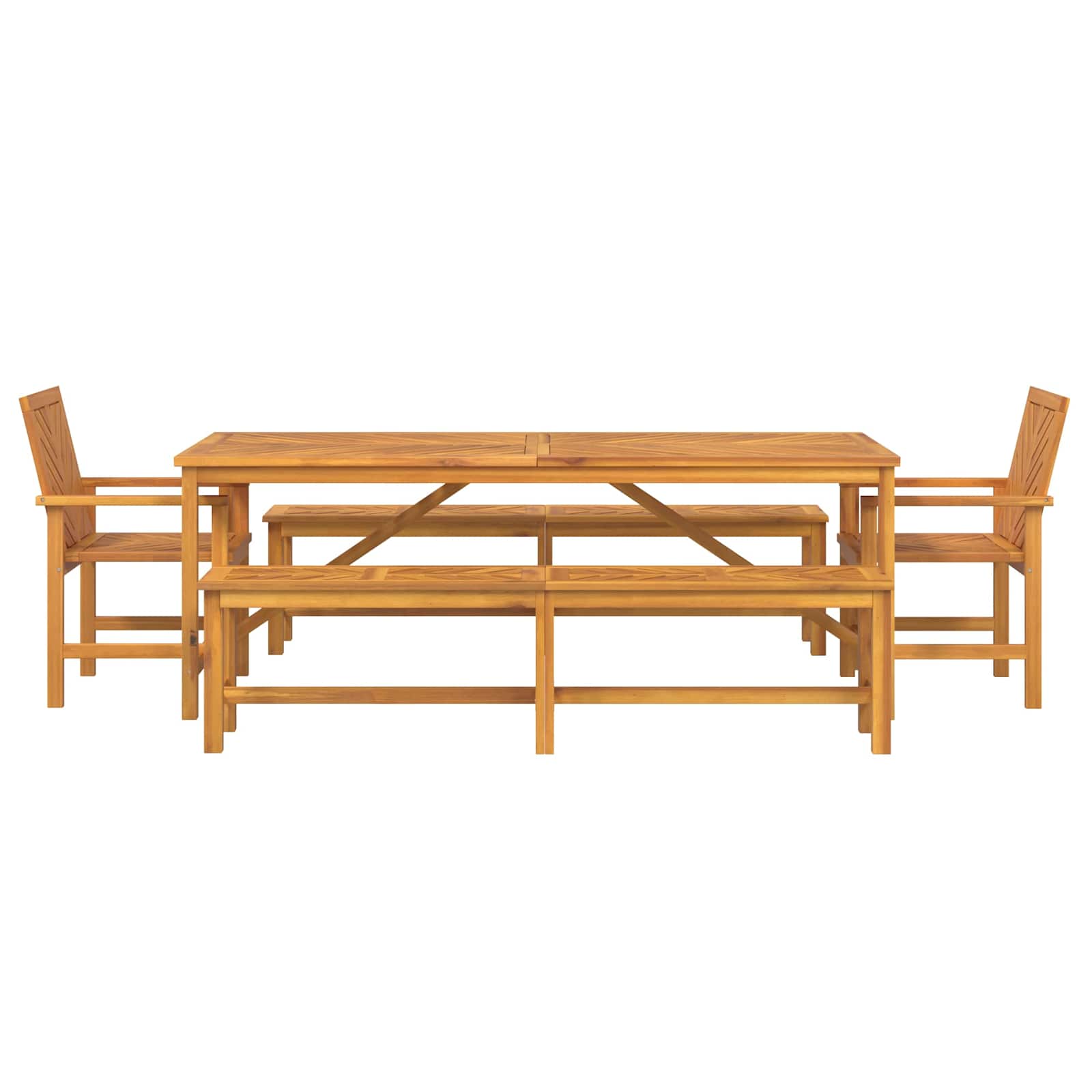 Garten Essgruppe 5 pcs Braun Massivholz Akazie