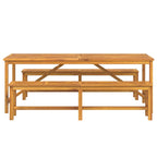 Garten Essgruppe 3 pcs Braun Massivholz Akazie