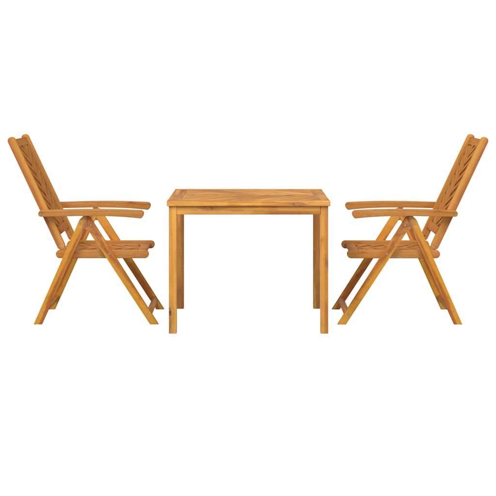 Garten Essgruppe 3 pcs Braun Massivholz Akazie