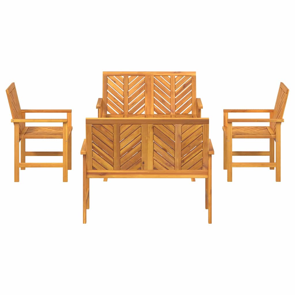Garten-Lounge-Set 5 pcs Braun Massivholz Akazie