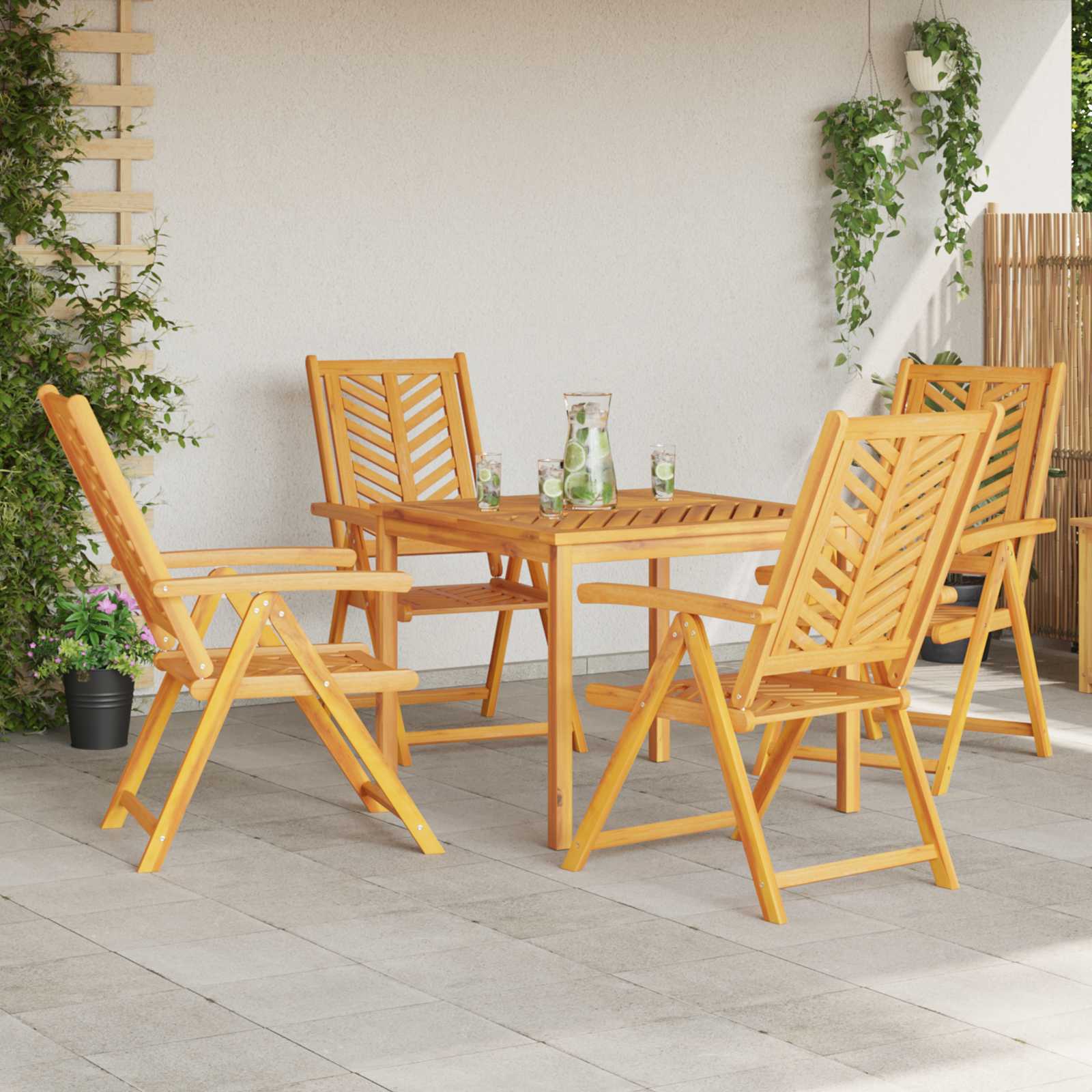 Gartenstuhl 4 pcs Braun 57 x 72 x 109 cm Massivholz Akazie