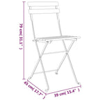 3-tlg. Bistro-Set Klappbar Massivholz Teak und Stahl