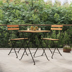 Bistrostühle Klappbar 2 Stk. Massivholz Teak und Stahl