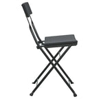 Bistrostühle 2 Stk. Klappbar Schwarz Poly Rattan und Stahl