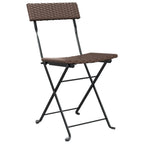 Bistrostühle 2 Stk. Klappbar Braun Poly Rattan und Stahl