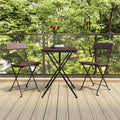 Bistrostühle 2 Stk. Klappbar Braun Poly Rattan und Stahl