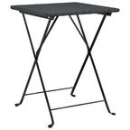 3-tlg. Bistro-Set Klappbar Schwarz Poly Rattan