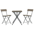 3-tlg. Bistro-Set Klappbar Grau Poly Rattan