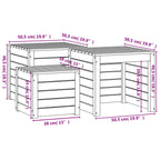 3-tlg. Gartenbox-Set Honigbraun Massivholz Kiefer