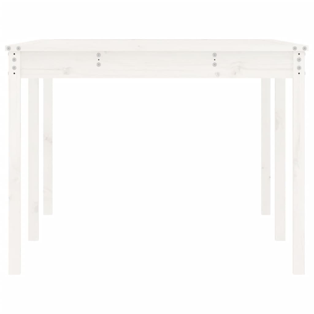 Gartentisch Weiß 203,5x100x76 cm Massivholz Kiefer