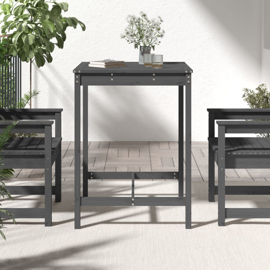 Gartentisch Grau 82,5x82,5x110 cm Massivholz Kiefer
