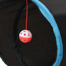 vidaXL Katzentunnel 5-Wege Schwarz und Blau 25 cm Polyester