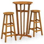 3-tlg. Bar-Set Massivholz Akazie